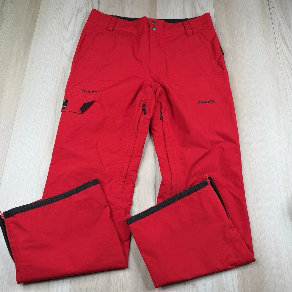 Armada Outerwear Ski Pants Red GoreTex Recco Snowboard Vented Men's Size L Large